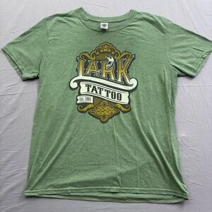 Gildan‎ Softstyle Lark Tattoo Ink Est 1993 Graphic Tee Green Mens Large